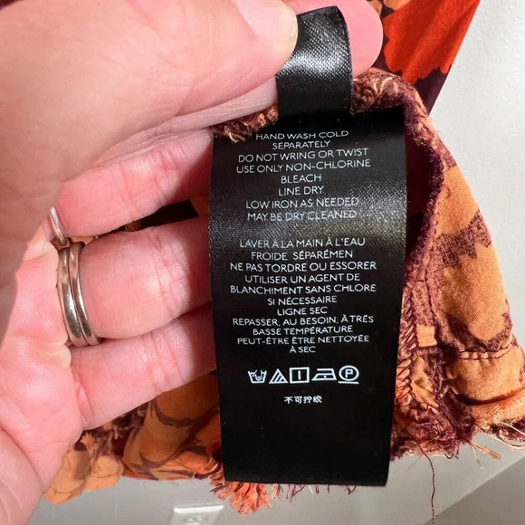 Anthropologie Jennifer Midi Faux Wrap Skirt Size 4 Orange Leopard Print Work - Picture 10 of 11